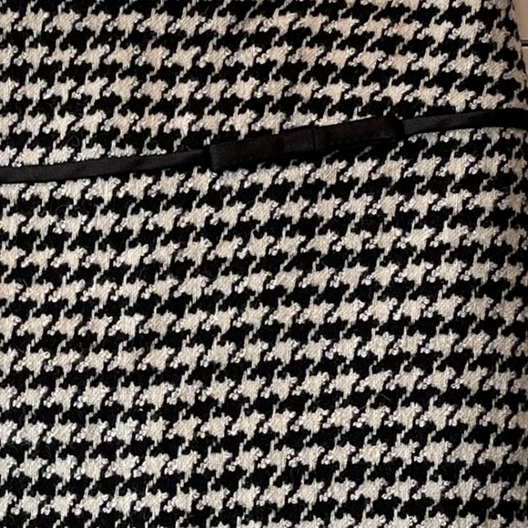 Dark Academia Apostrophe Houndstooth Stretch Straight Skirt Size 8 Wool Blend - Picture 3 of 3